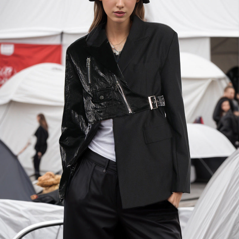 Women's Fashion Wear Locomotive Style Irregular Hem Design Blazers