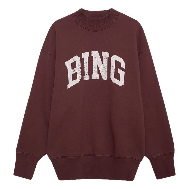 Women's Niche Classic Letter Print Fleece Lining Sweaters
