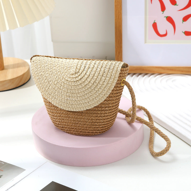 Women's Summer Seaside Holiday Straw Colorful Woven Bags