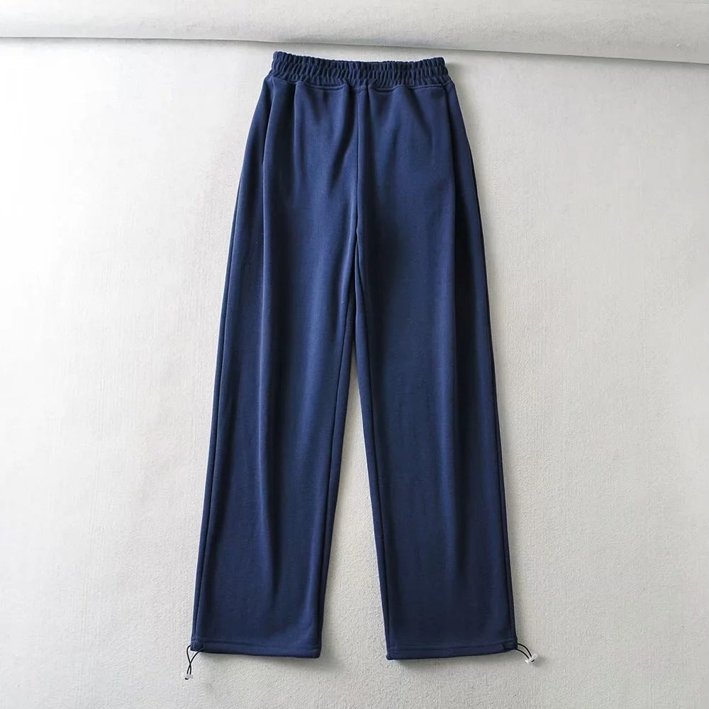 Women's Fashion Autumn Elastic High Waist Two-way Pants