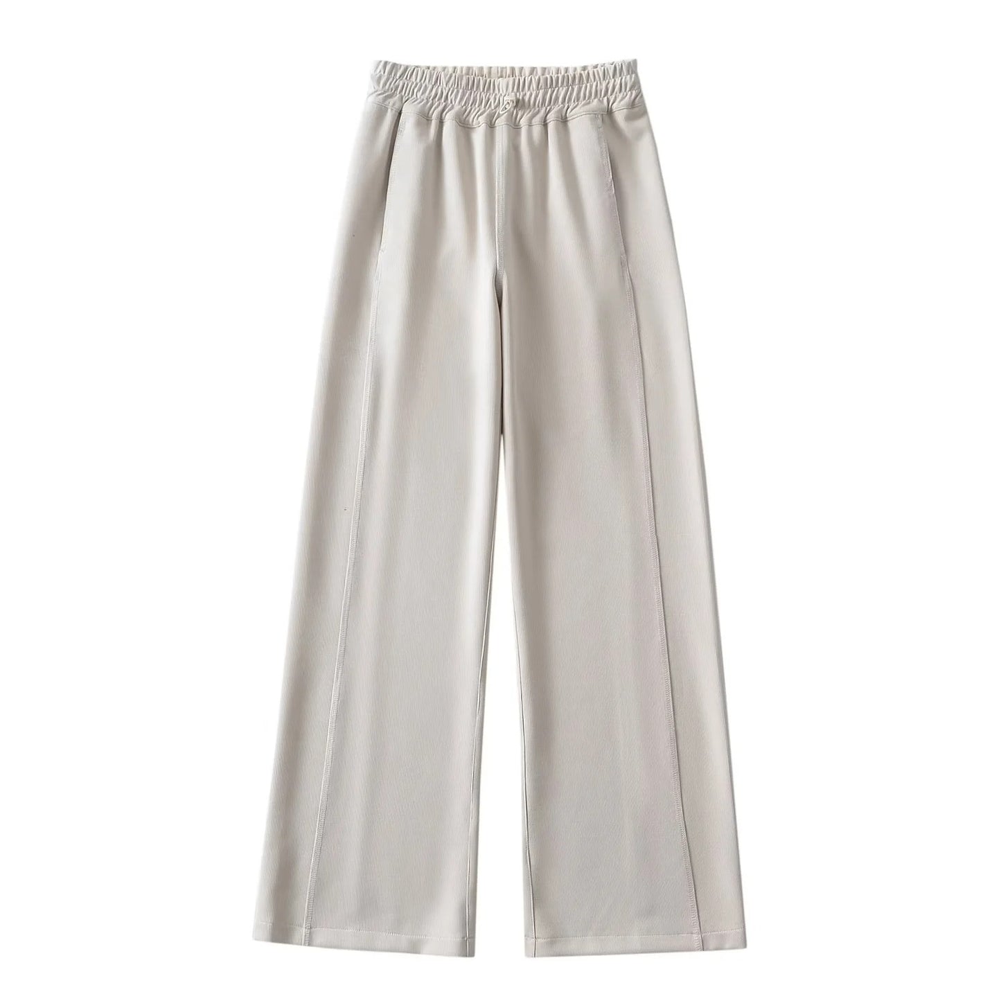 Women's Clothes American Drawstring Elastic Waist Open Line Pocket Pants
