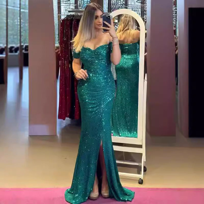 Women's Polyester Sexy Fine Split Ball Gown Dresses