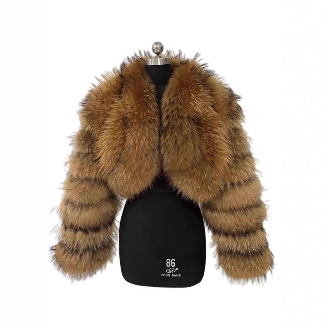 Faux Fur Fox Stitching Winter Warm Coats