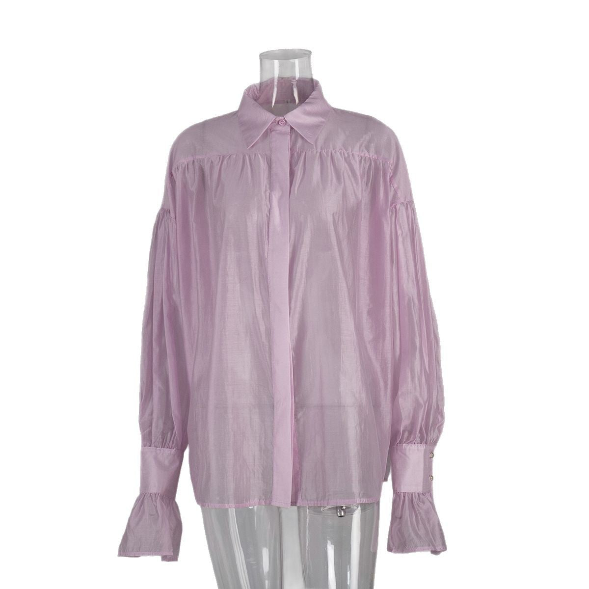 Women's Style Satin Light Shirt High Sense Blouses