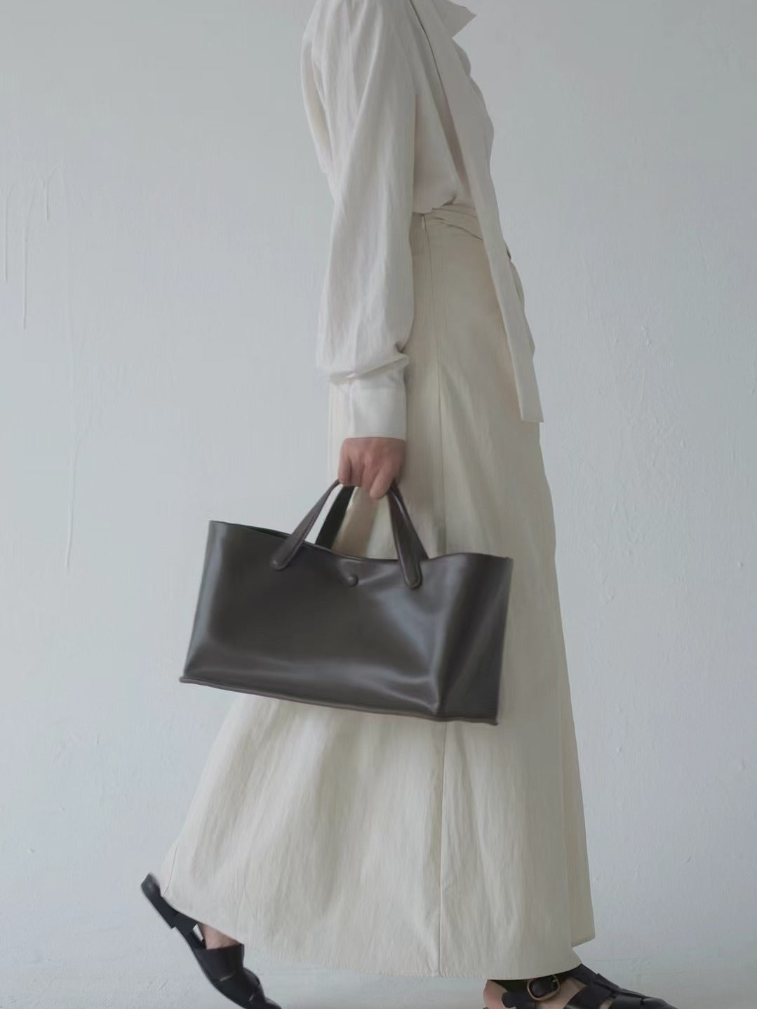 Fashion Luxury Leather Stitching Canvas Large Capacity Handbags