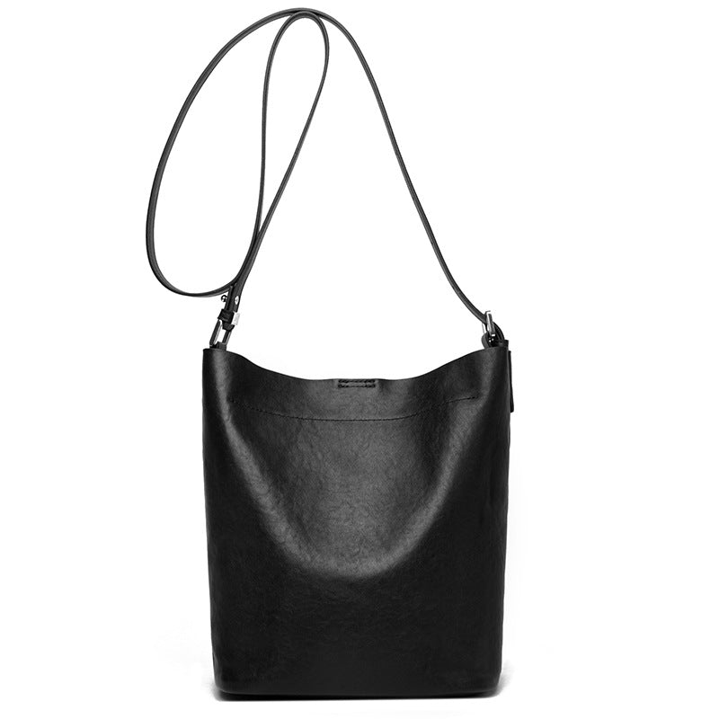 Women's Vegetable Tanned Leather Cowhide Genuine High-grade Bucket Bags