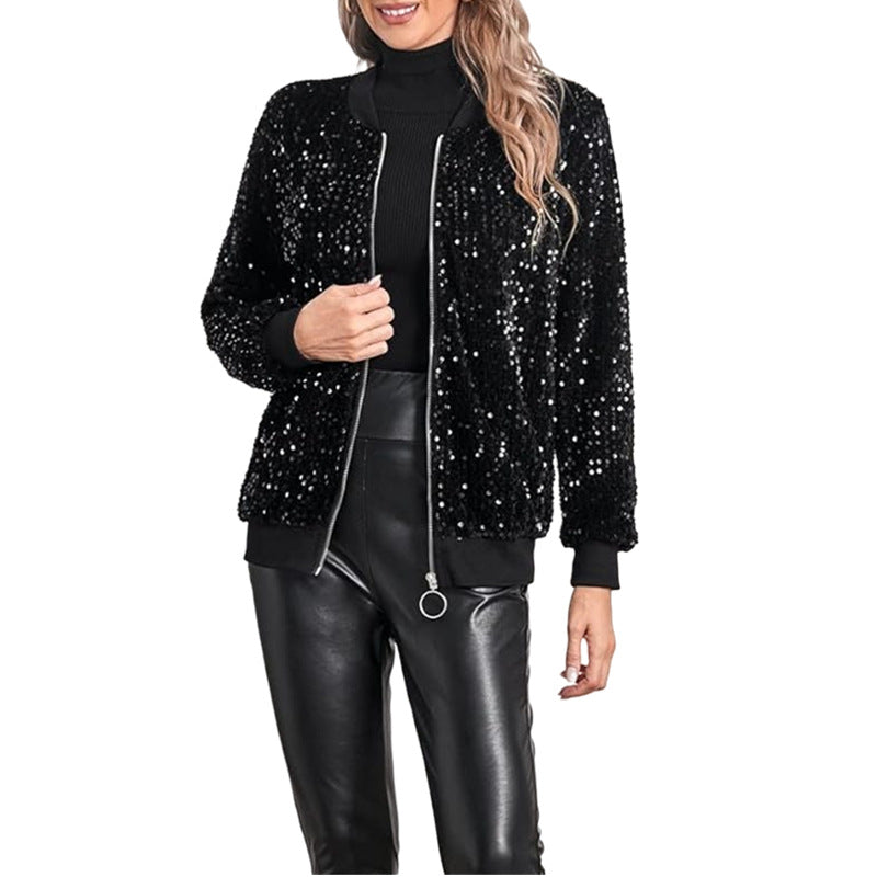 Women's Popular Fashion Elegant Sequins Casual Jackets