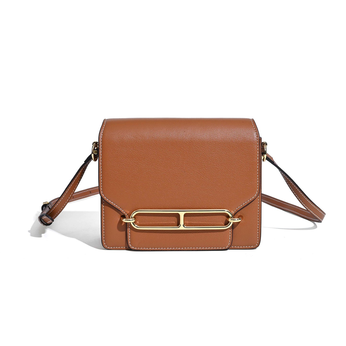 Attractive First Layer Cowhide Retro Temperament Small Square Bags