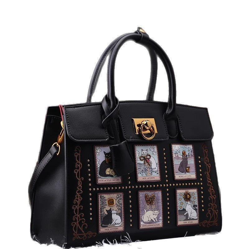 Premium Light Luxury Embroidery Cartoon Cat Handbags