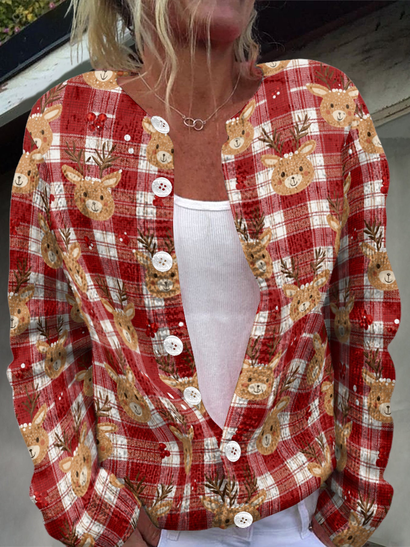 Glamorous Winter Single-breasted Christmas Warm Button Sweaters