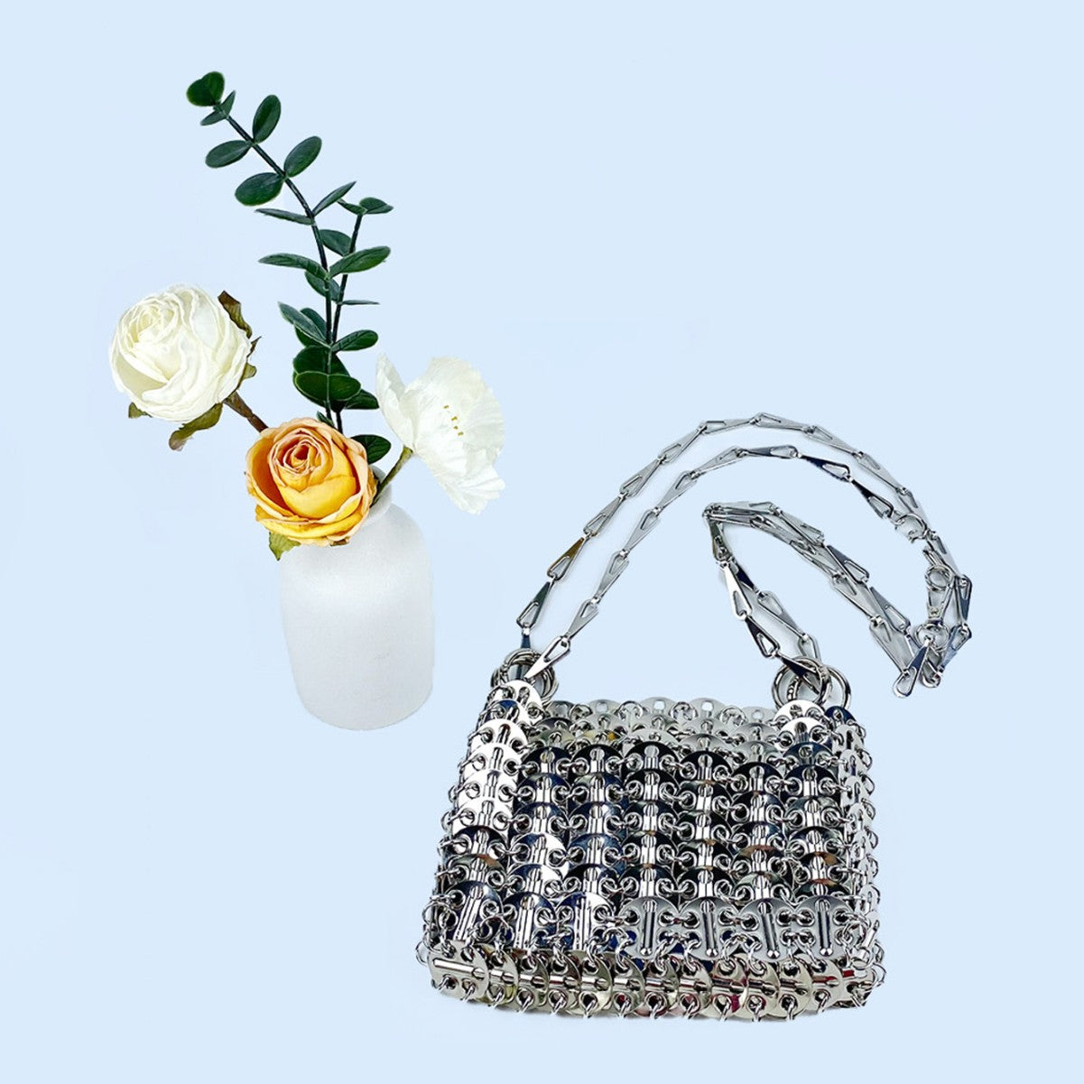 Women's Sier Shiny Handmade Fashion Sequin Mobile Bags