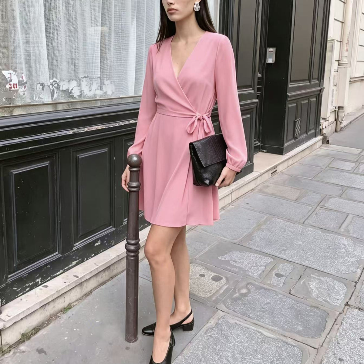 Women's Wrap Long-sleeved Bubble Sleeve Banquet Skirts