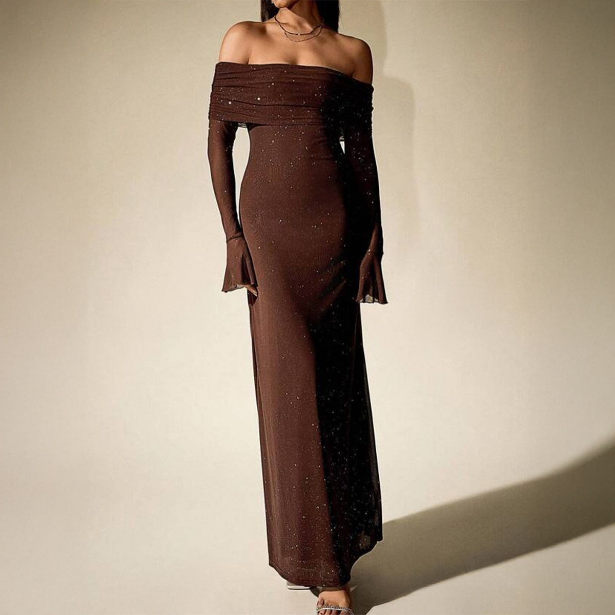 Women's Elegant Solid Color Long Sleeve Dress Dresses
