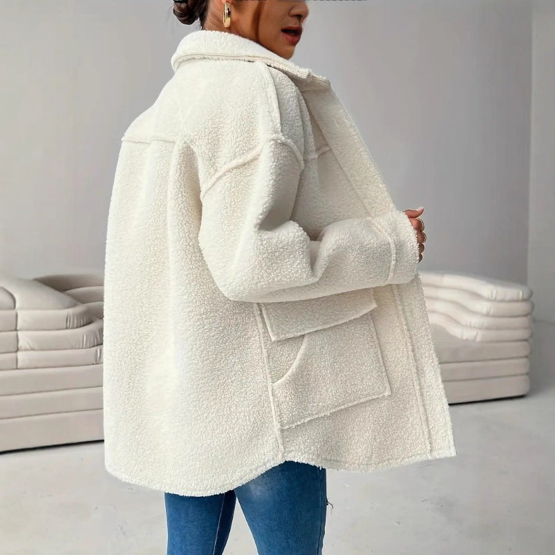 Women's Ladies Fashion Casual Loose Lapels Female Coats