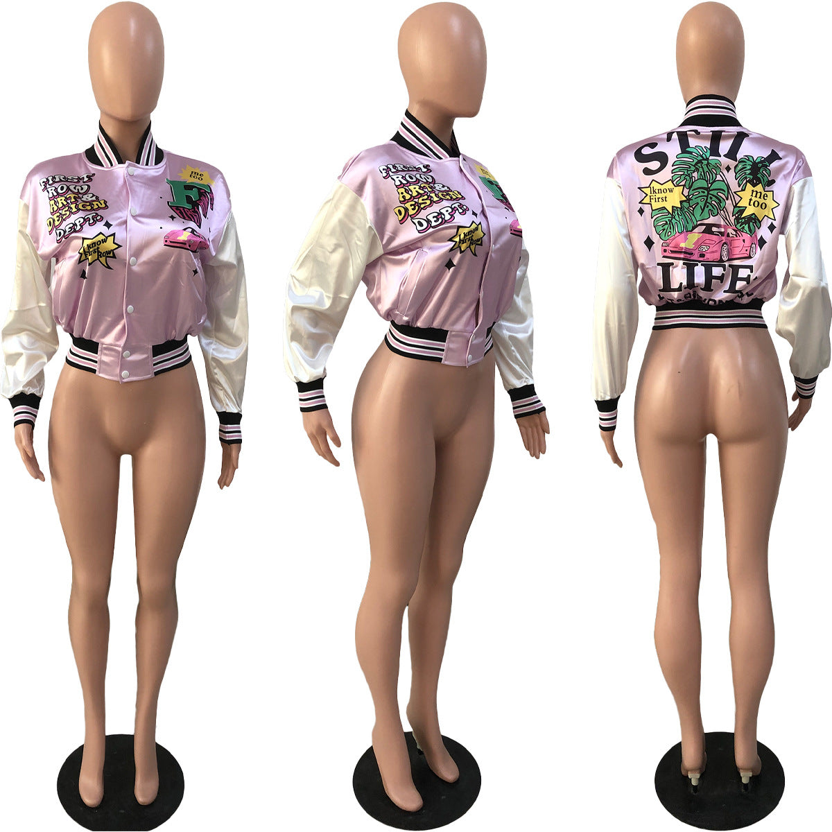 Women's Popular Positioning Printing Fashion Baseball Jackets