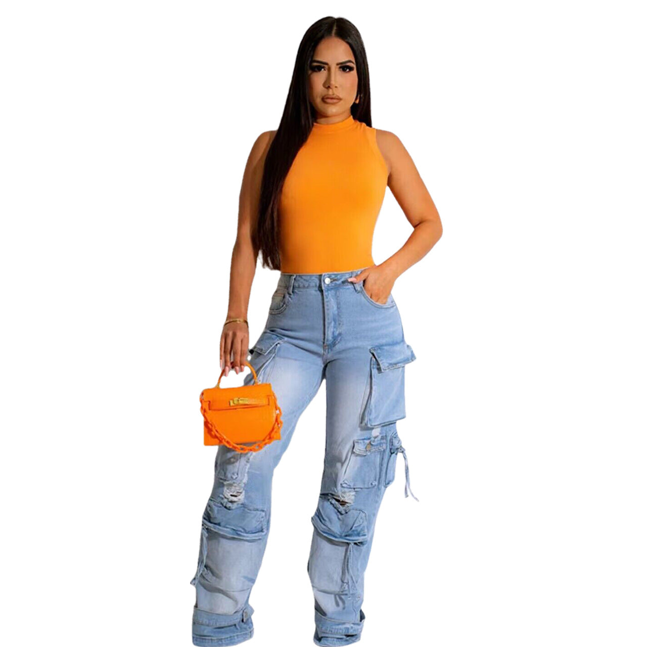 New Denim Stereo Trousers Retro Casual Jeans