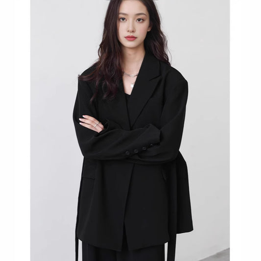 Women's White Set Design Sense Niche Wide Suits