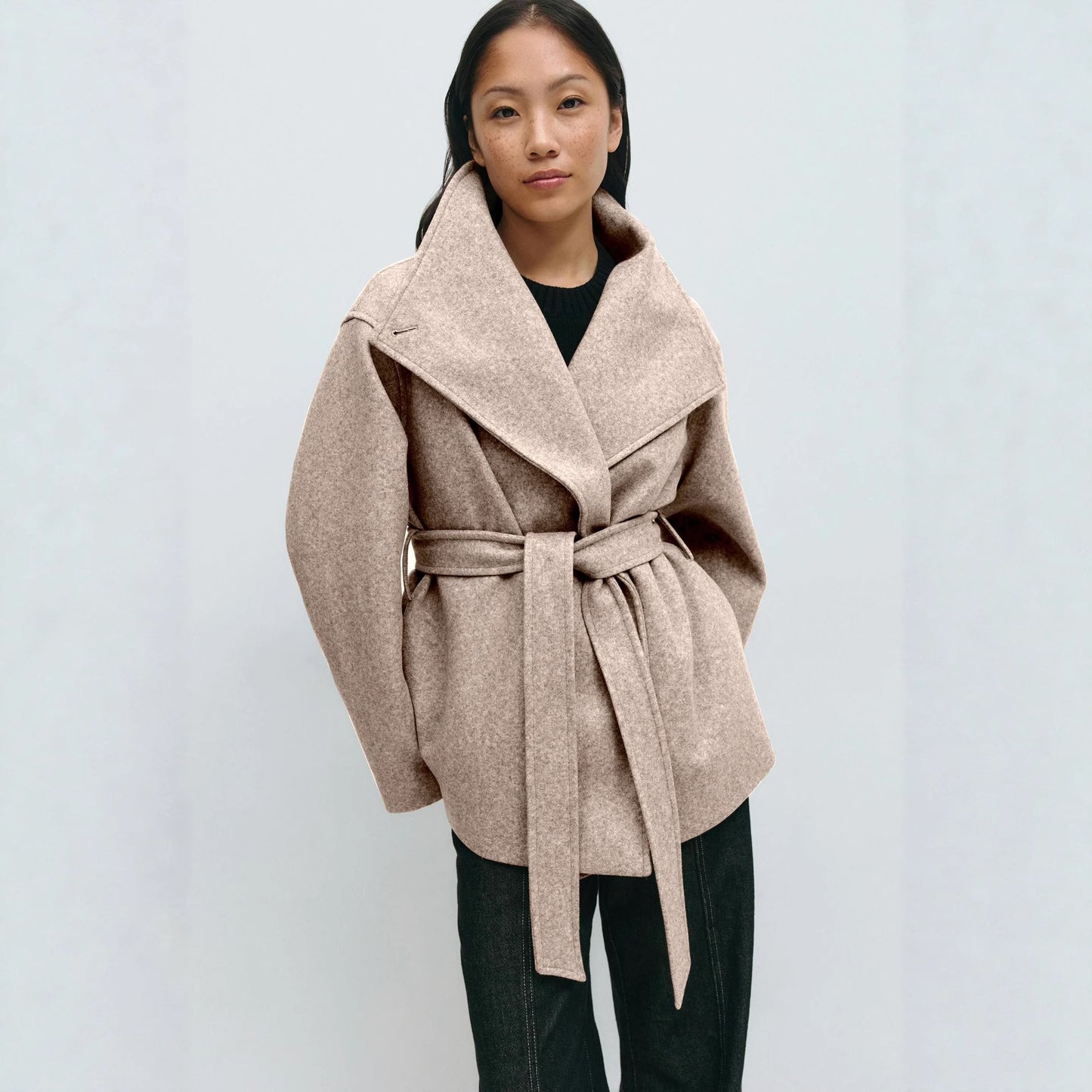 Women's Stand Collar Double-sided High-grade Mid-length Thick Coats