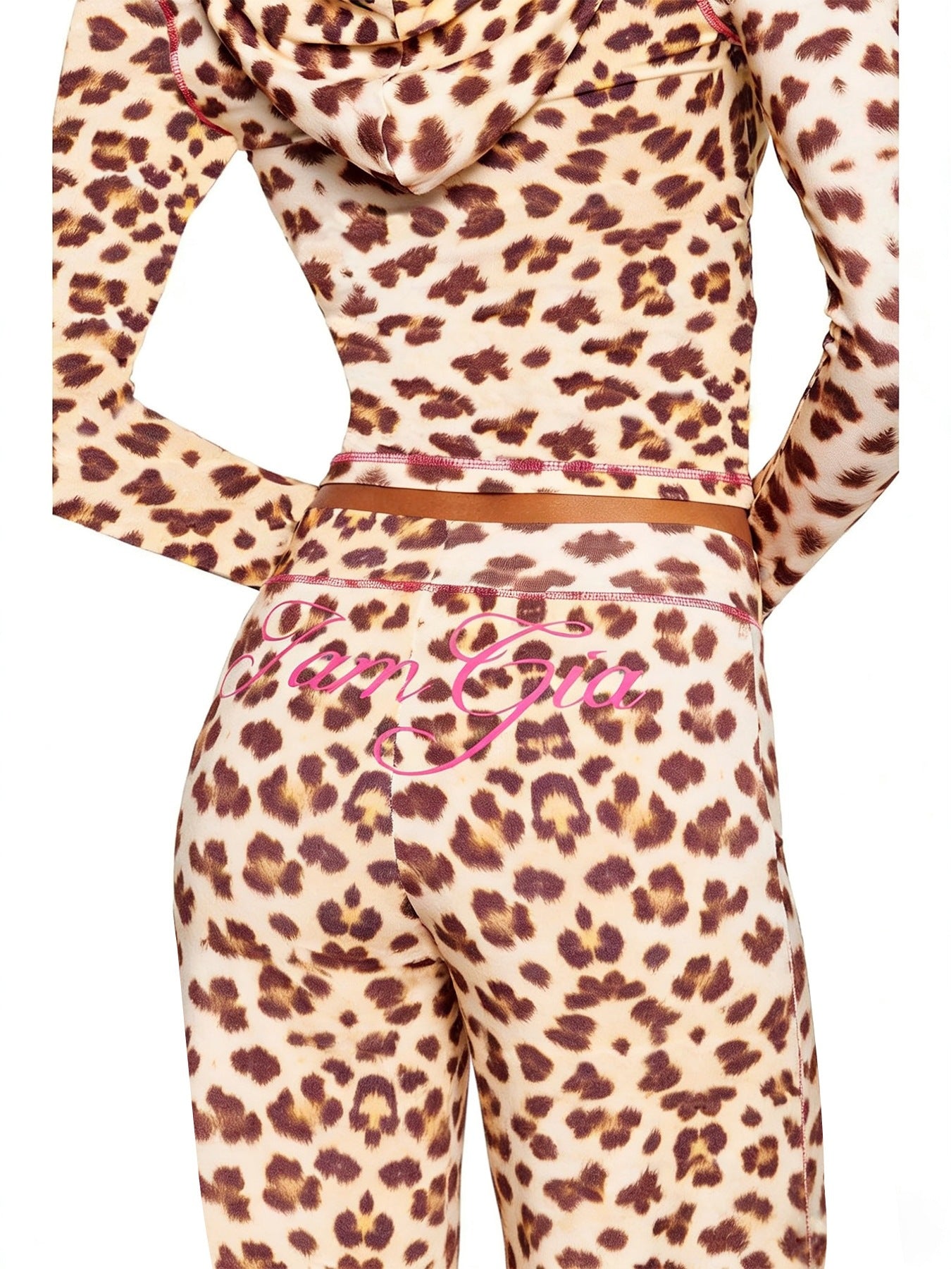Women's Hooded Long Sleeve Thumb Hole Slightly Flared Two-piece Suits