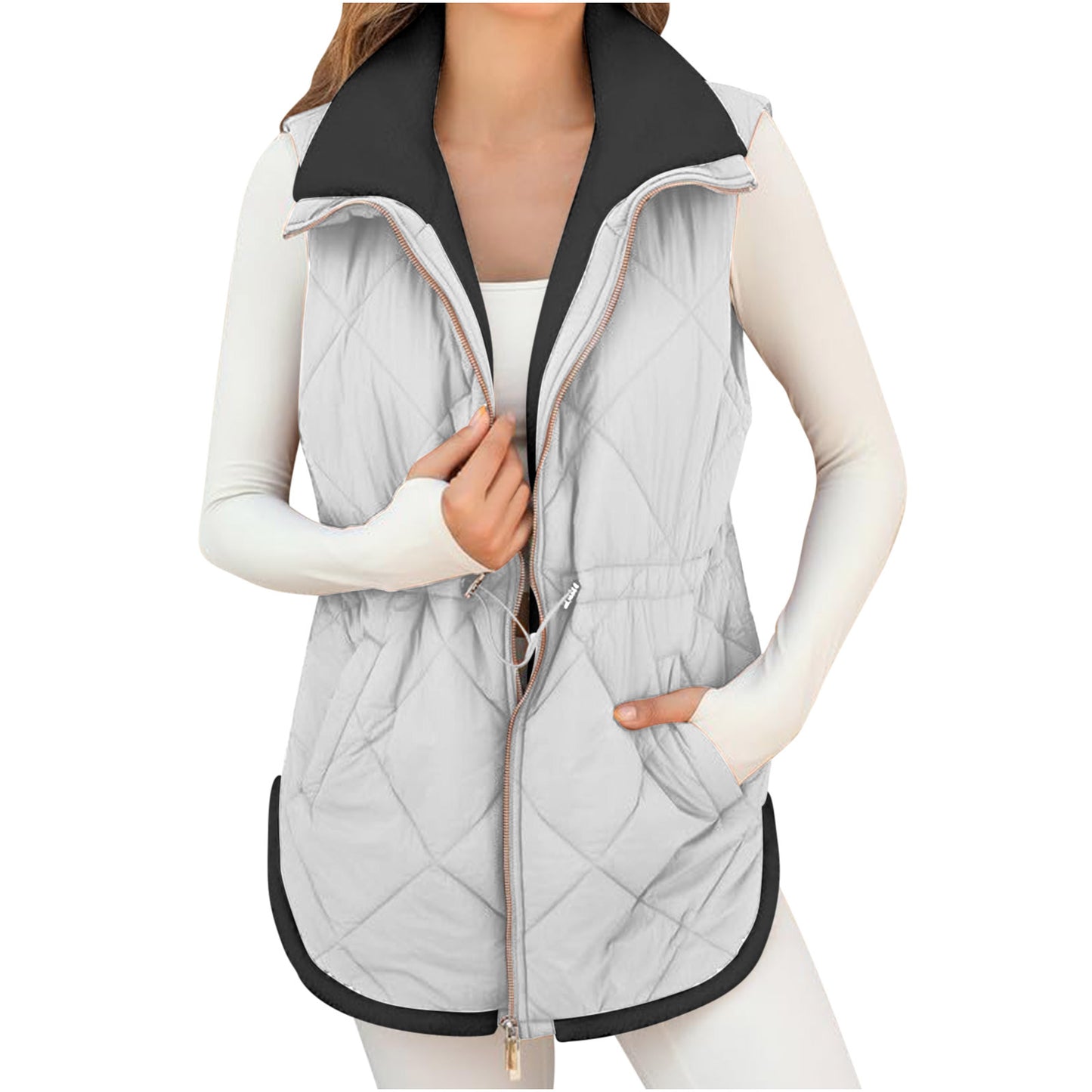 Women's Durable Mid-length Street Hipster Casual Vests