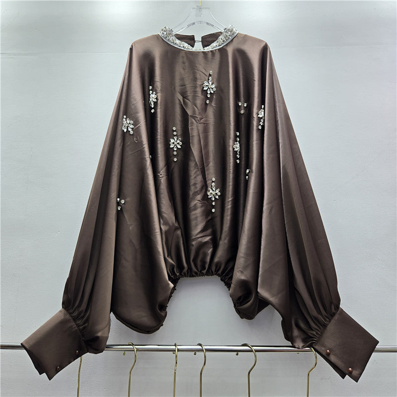 Women's Personality Diamond Loose Shirt Autumn Niche Design Blouses
