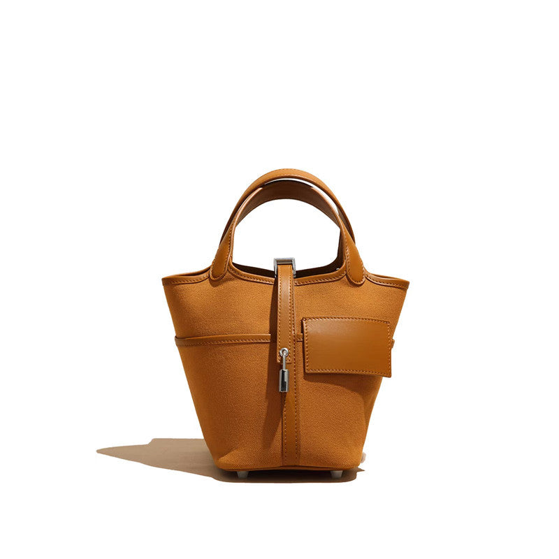 Attractive Canvas Vegetable Basket Pocket Fashion Bucket Bags