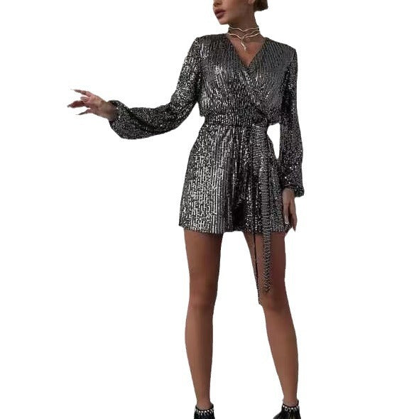 Festival Party Fashionable Sequins Long Sleeve Dresses