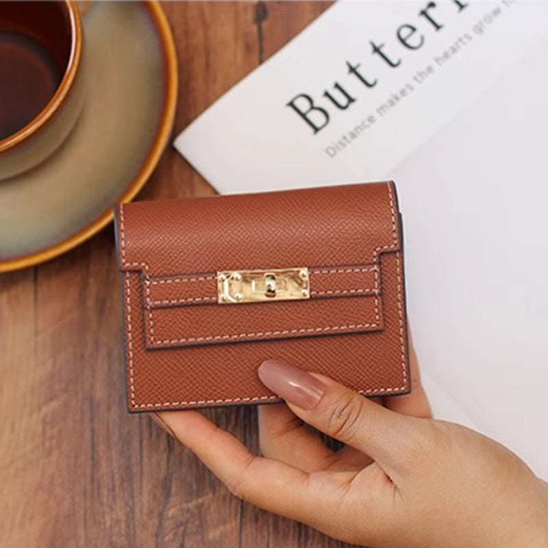 Women's Kelly Design Leather License Storage Large Capacity Card Holder