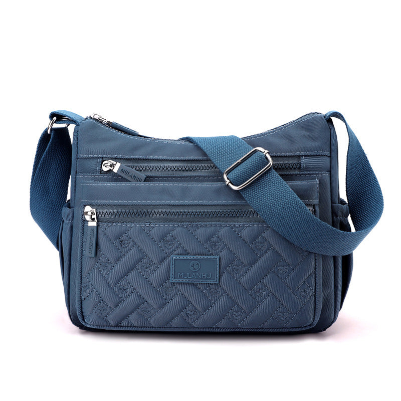 Women's Nylon Fashion Embroidered Large Capacity Multilayer Crossbody Bags