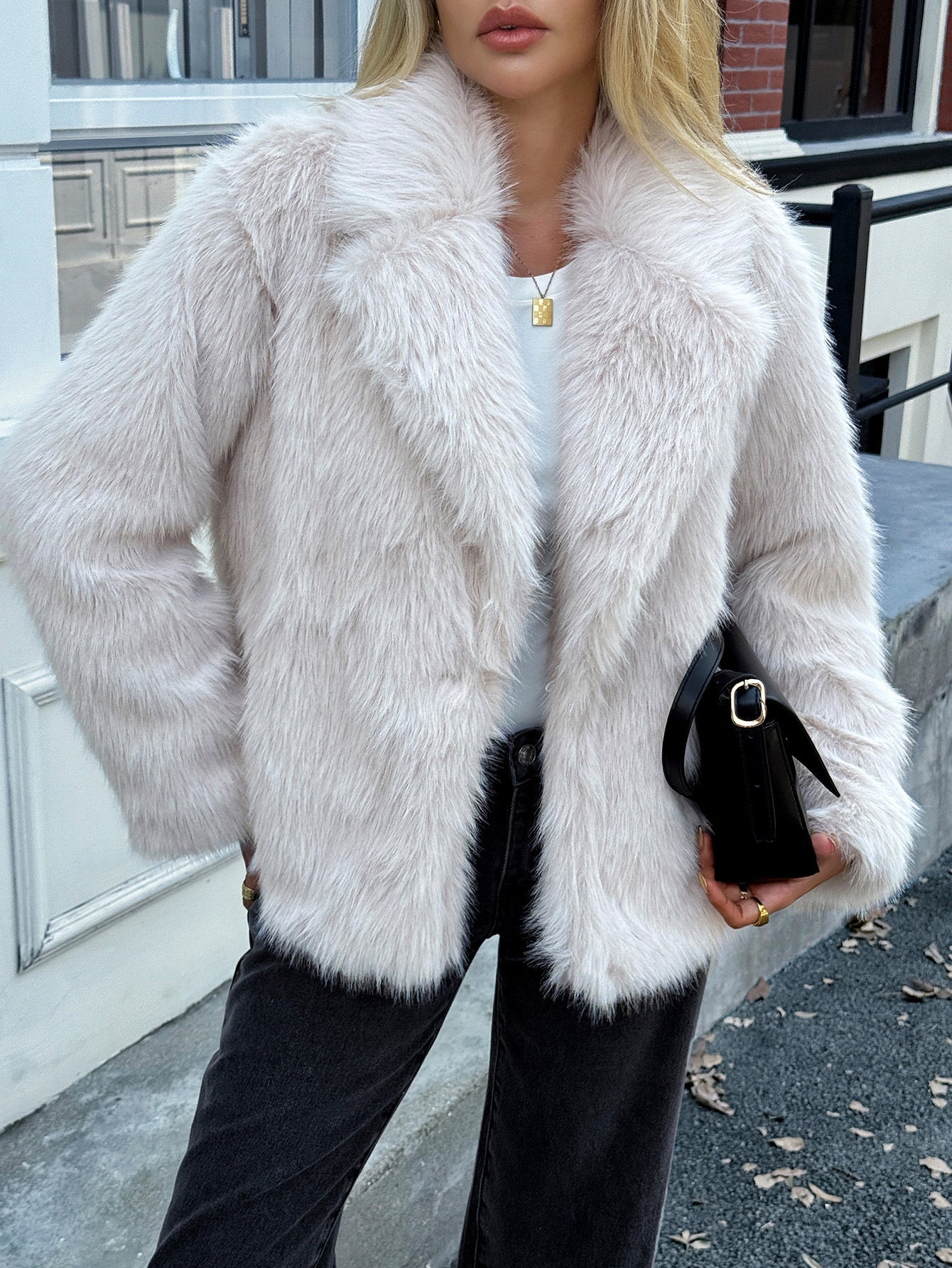 Women's Creative Casual Style Fluff Long-sleeved Coats
