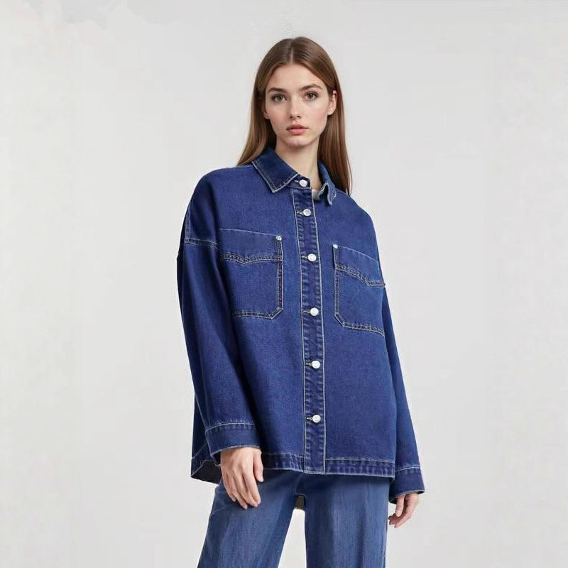 Retro Loose Casual Early Autumn Split Blouses
