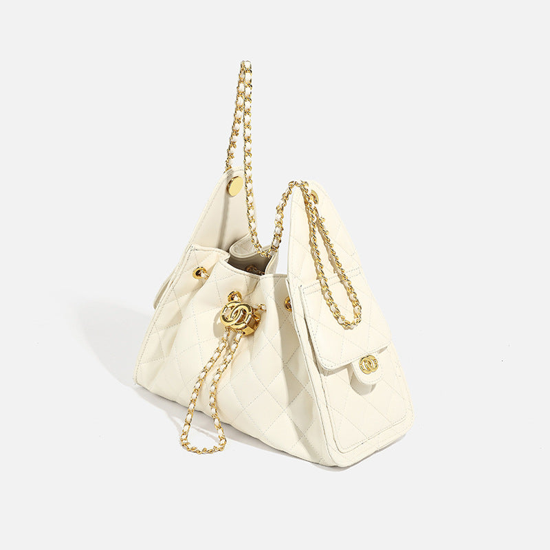 Style Drawstring Diamond Chain Large Capacity Bags