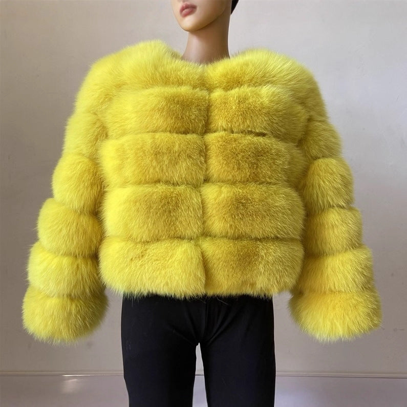 Women's Fur Imitation Fox Faux Long Sleeve Coats
