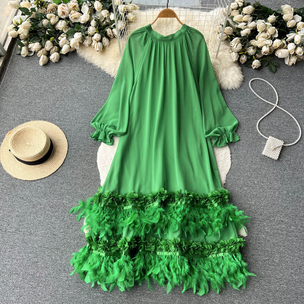Women's High-grade Long-sleeved Dress For Design Loose Dresses