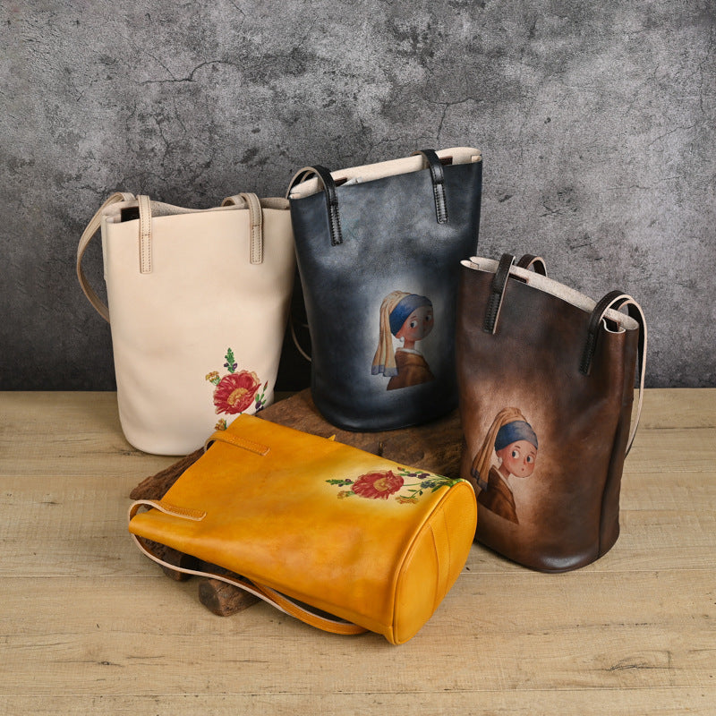 Top Layer Cowhide Idle Style Artistic Crossbody Bags