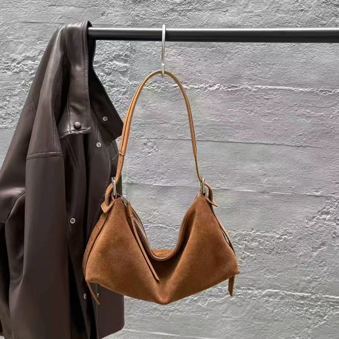 Women's Matte Leather Underarm Dumpling Simple Retro Armpit Bags