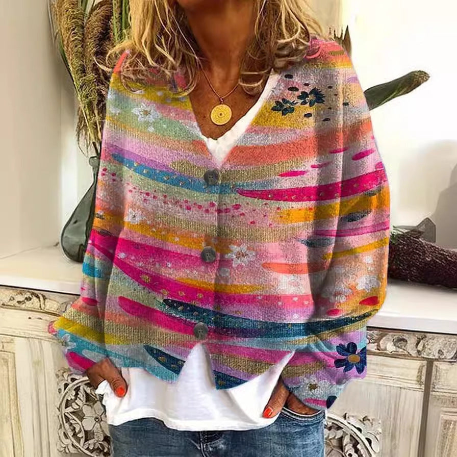 Women's Printed Wear Soft Feel Casual Fashion Sweaters