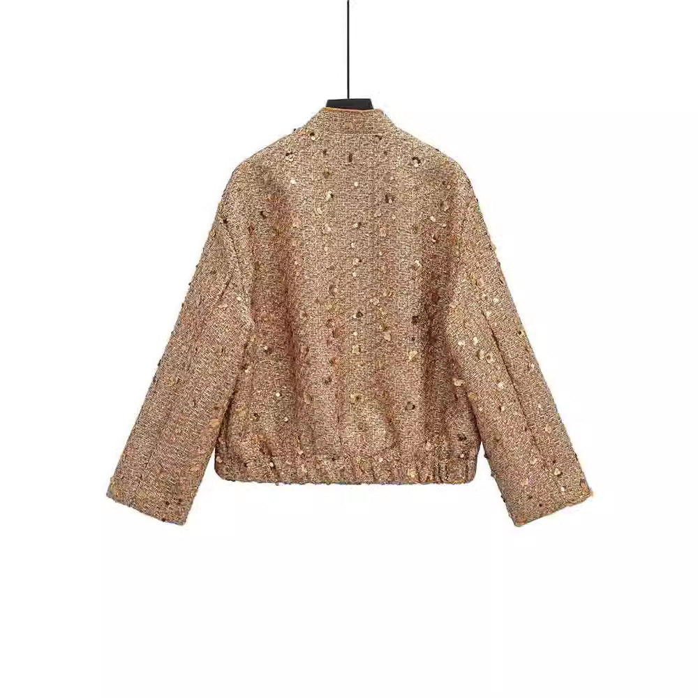 Women's Quality Autumn Fashion Beads Decoration Sequined Jackets