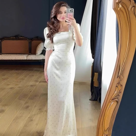 Women's Tied Satin Printed Gentle Fairy Lady Style Dresses