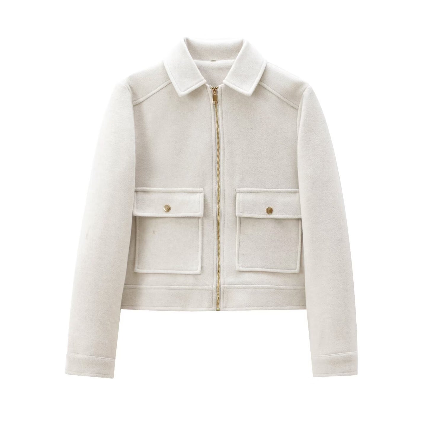 Women's Autumn Zipper Ornament Lapel Long-sleeved Baseball Jackets