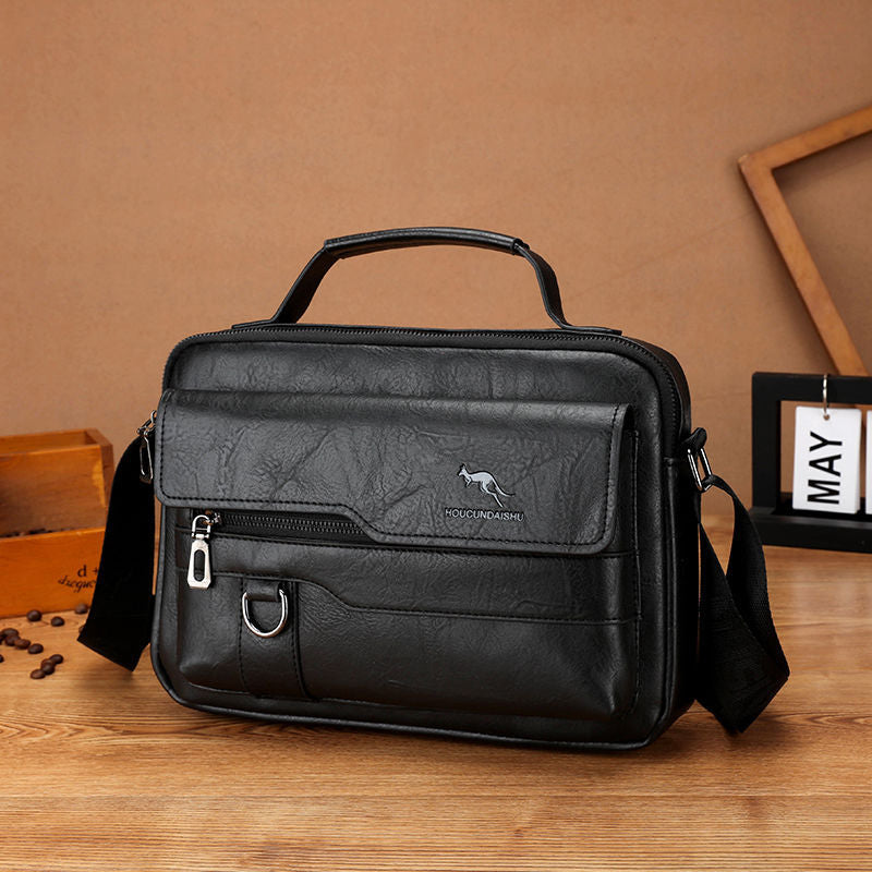 Men's Soft Leather Horizontal Large Capacity Leisure Men's Messenger Bags