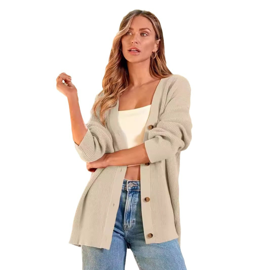 Women's Oversized Front Open Button Light Sweaters