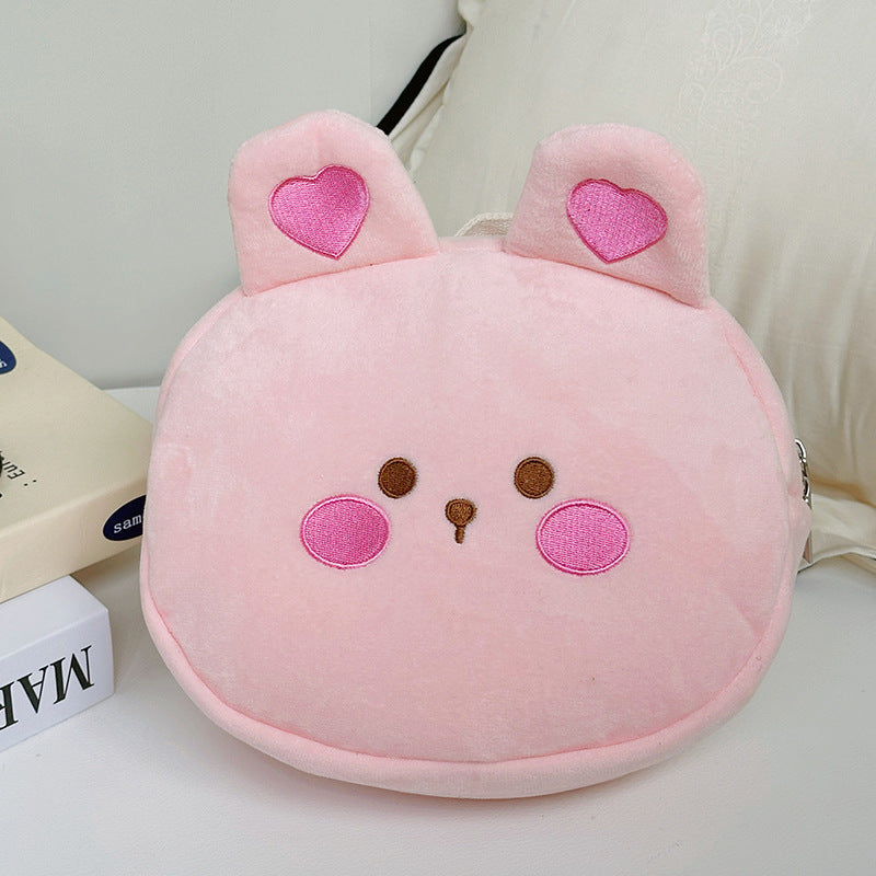 Super Cute Cartoon Furry Doll Round Kindergarten School Bags