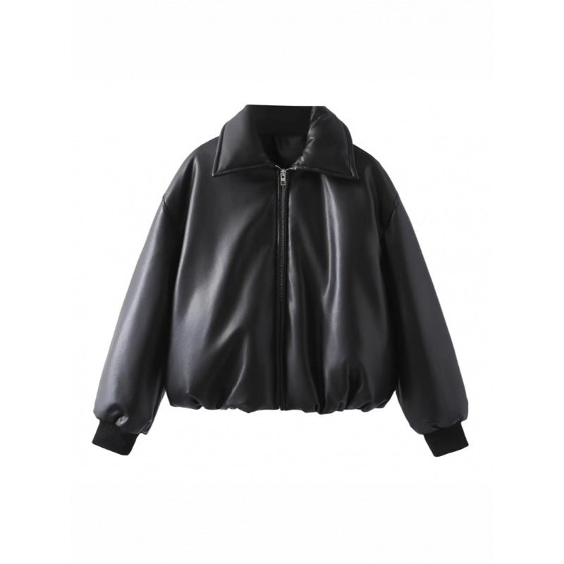 Women's Protein Leather Thickened Warm Cotton Clothing