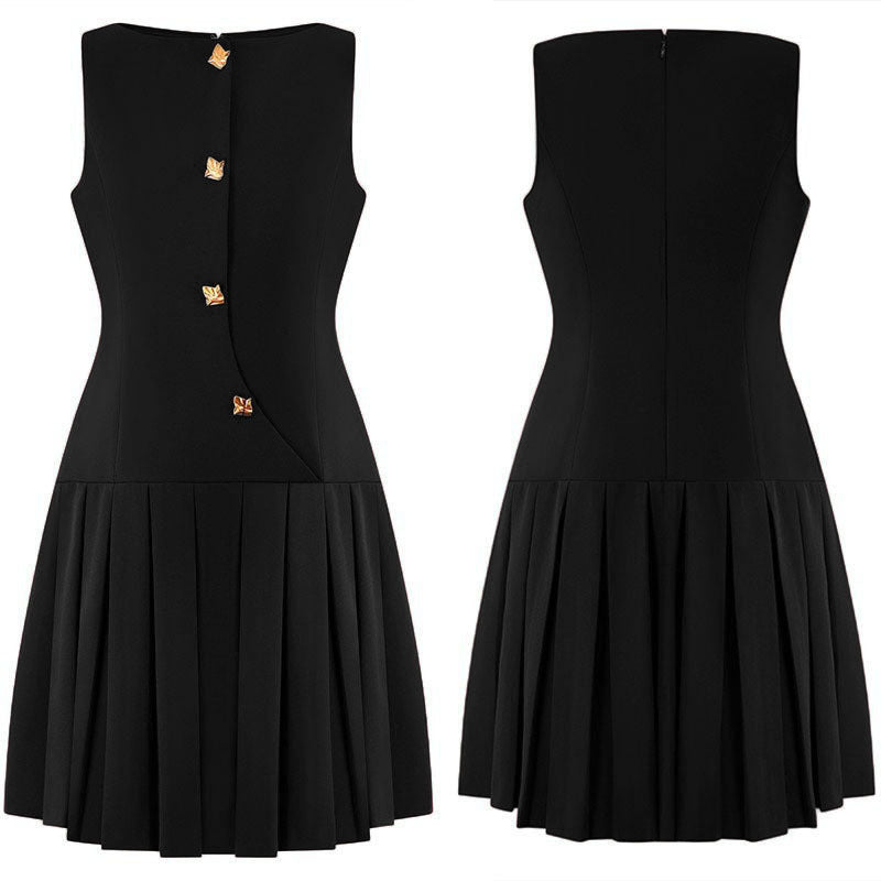 Women's Source Fashionable Button Elegant Zipper Sleeveless Clothing