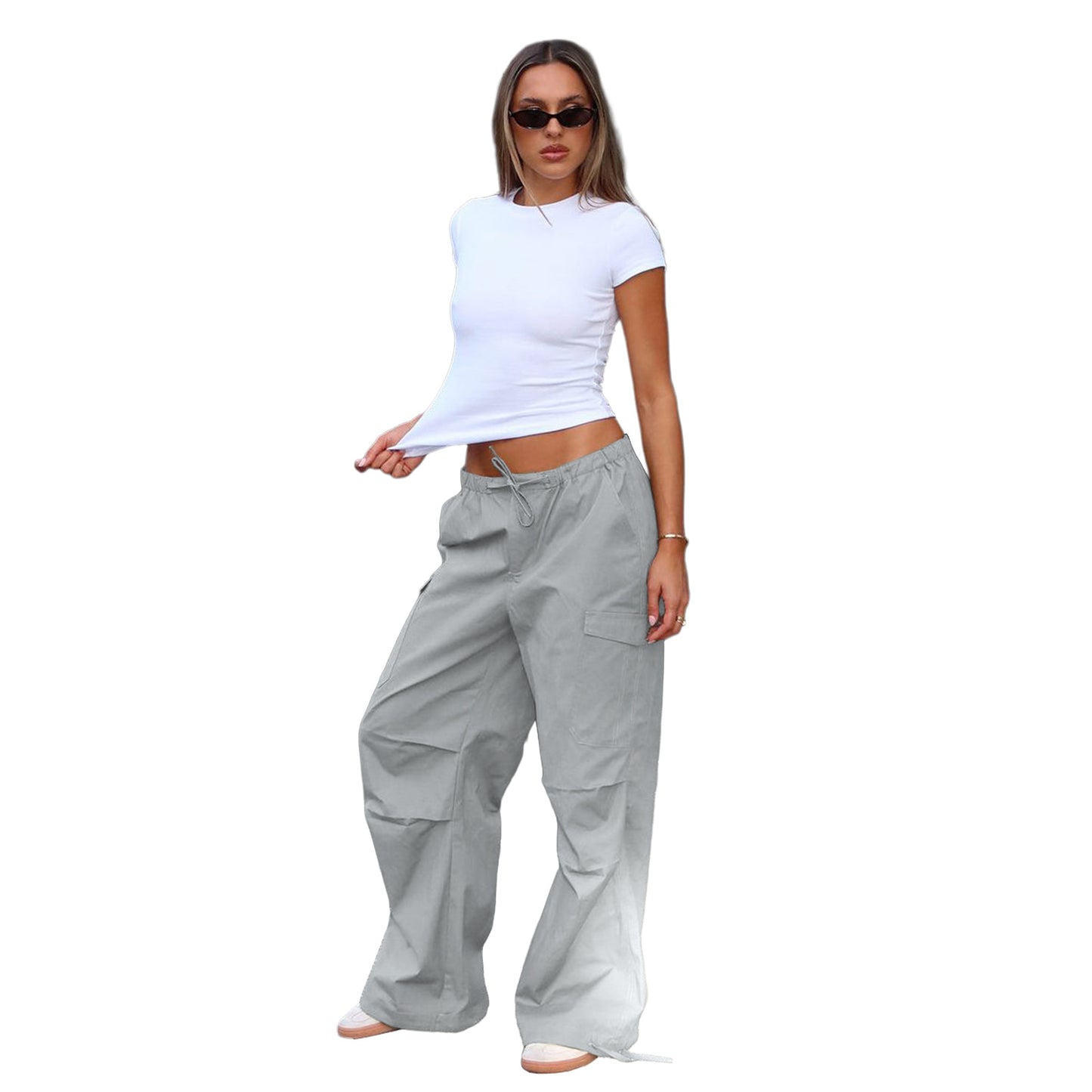 Women's Comfortable Loose Straight Cargo Casual Pants