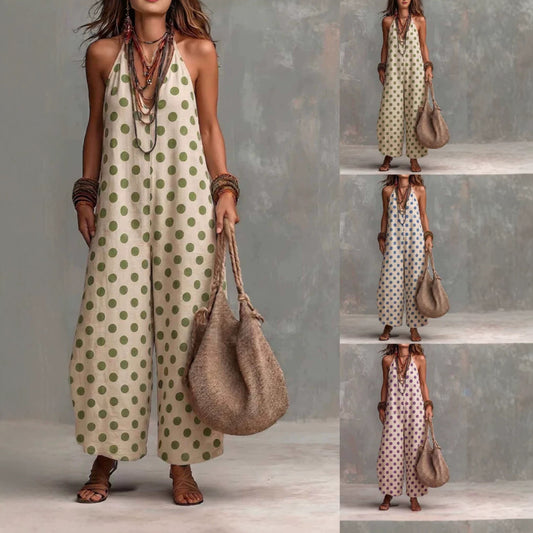 Women's Summer Sleeveless Wide Leg Suspenders Fashion Vacation Jumpsuits