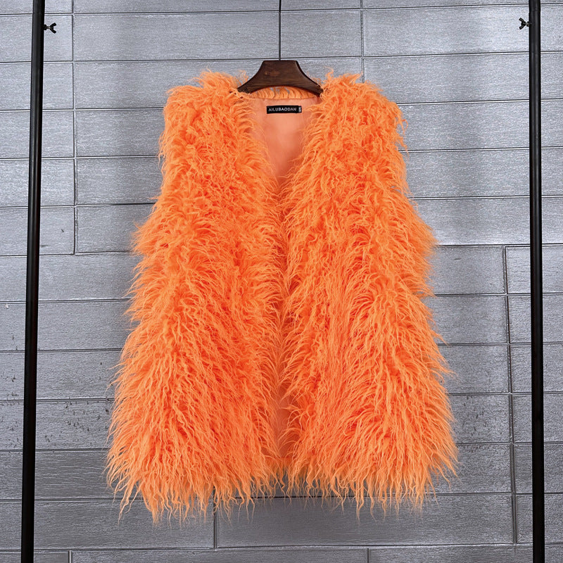 Women's Imitated Tibet Sheep Fur Mid-length Faux Coats