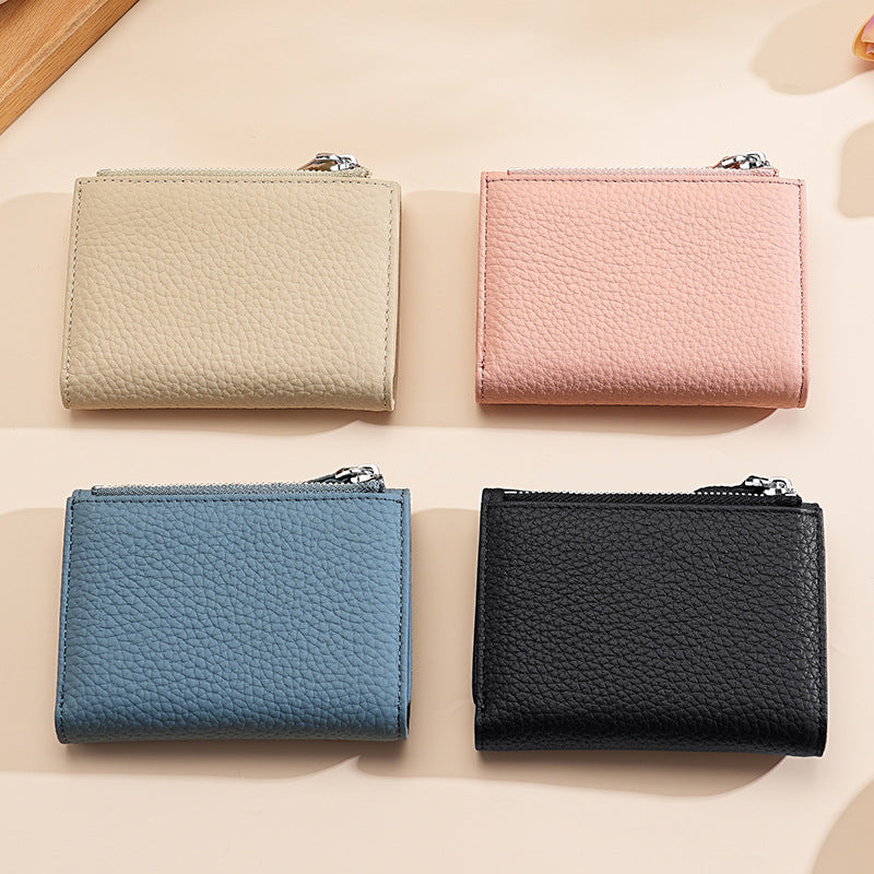 Women's Genuine Leather Integrated Multifunctional Cowhide Zipper Bags