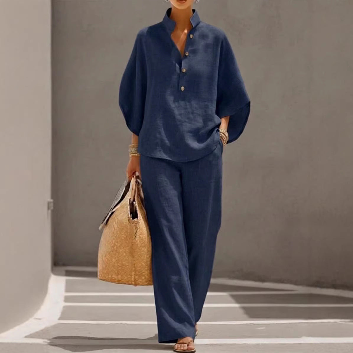 Women's Shirt Outfit Button Loose Comfort Suits